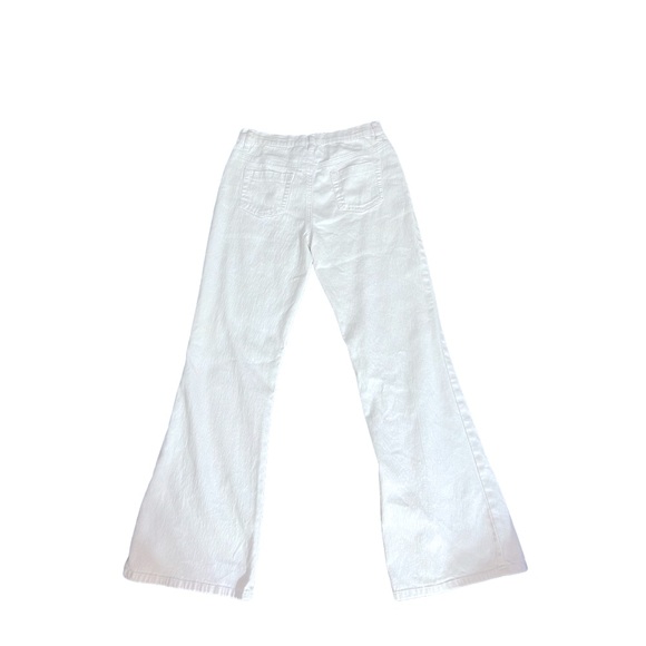 WHITE DG2 DENIM WITH STRETCH. WHITE FLARE. SIZE 2 - Picture 3 of 9